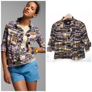 J Crew madras patchwork jacket